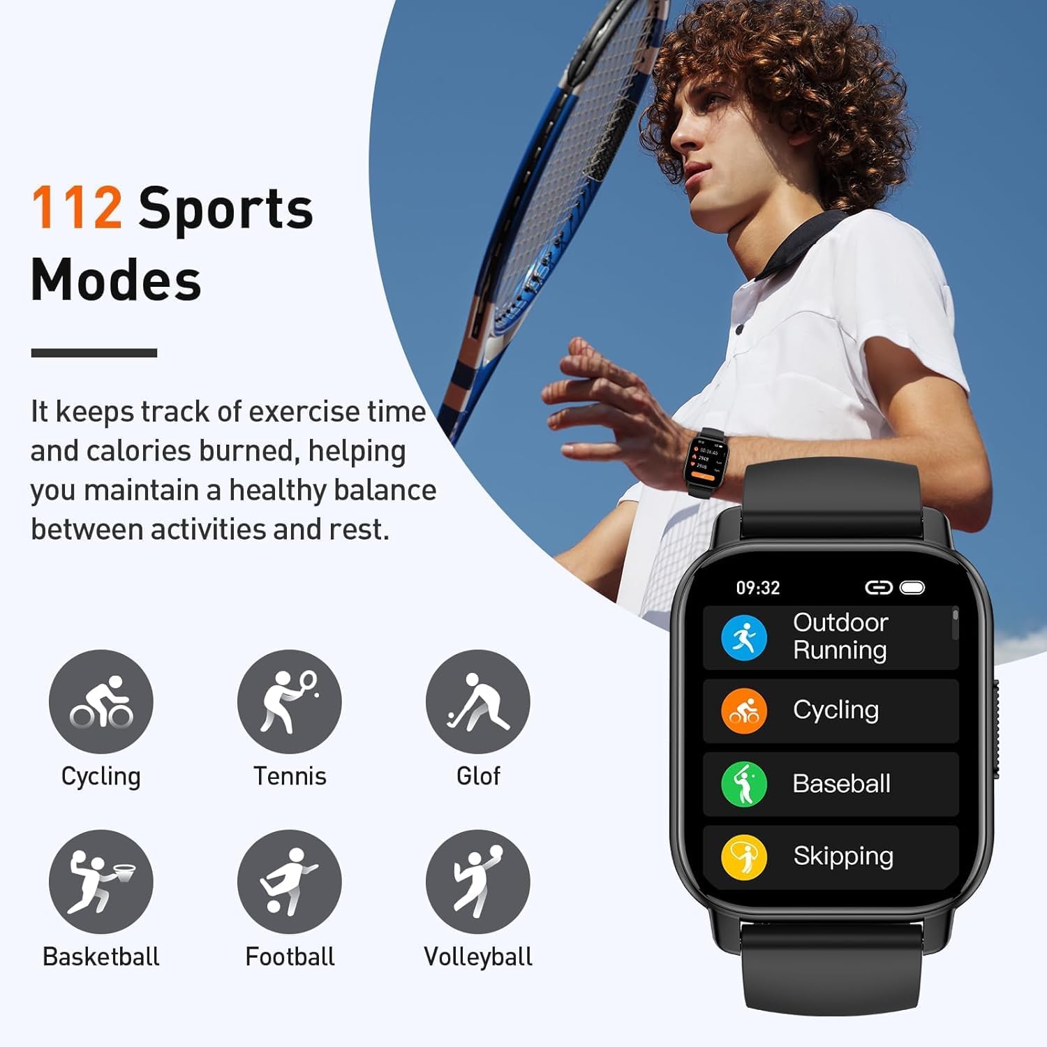 Detalle de Cillso Smart Watch for Men & Women (1.85" HD) with Bluetooth Calls, Heart Rate & Sleep Monitoring, IP68