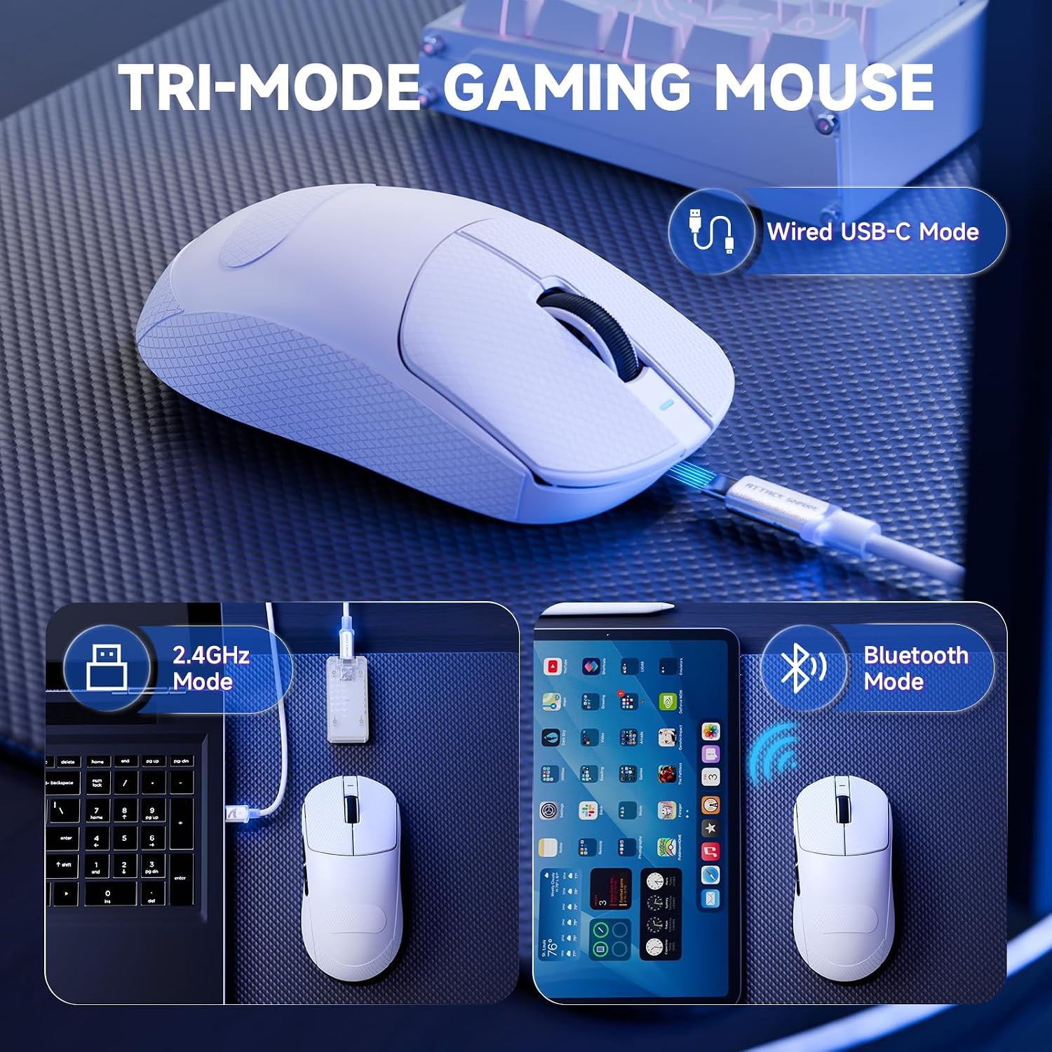 Detalle de ATTACK SHARK Wireless Gaming Mouse X8 PRO