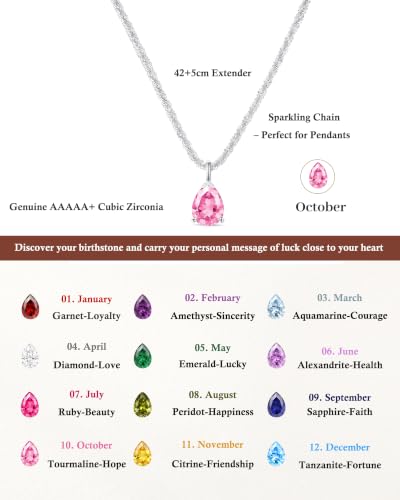 Thumbnail 6 de ZHESHY Collier femme avec pendentif goutte, pierre de naissance et plaqué or 18 carats