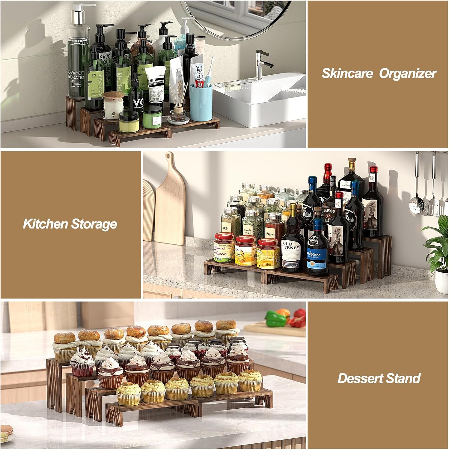 Thumbnail 6 de Wooden Tiered Risers Display Set 12in