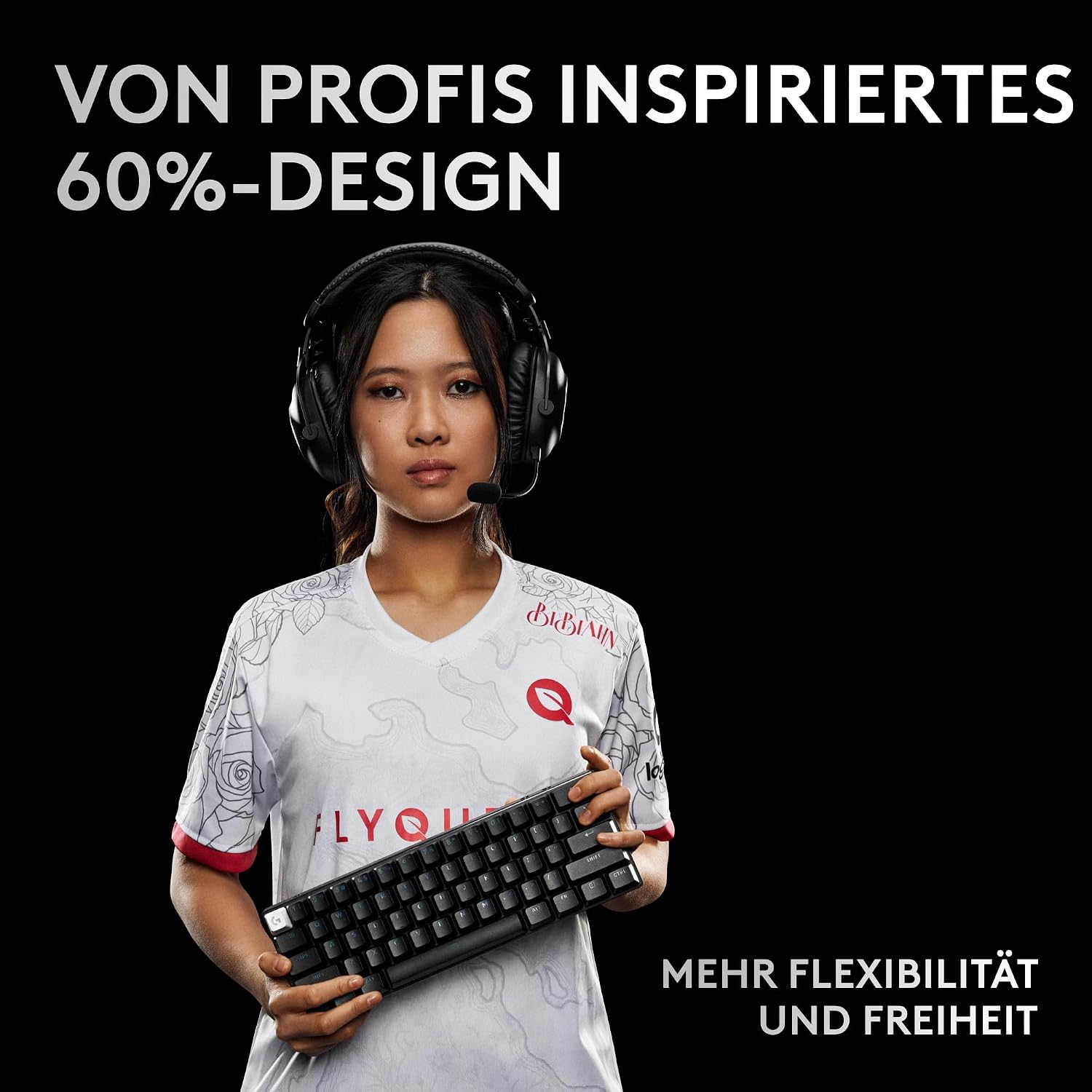 Detalle 2 de Logitech G PRO X 60 LIGHTSPEED – kabellose Ultra-kompakte mechanische Gaming-Tastatur (60%-QWERTZ, LIGHTSYNC RGB, optische GX-Switches)