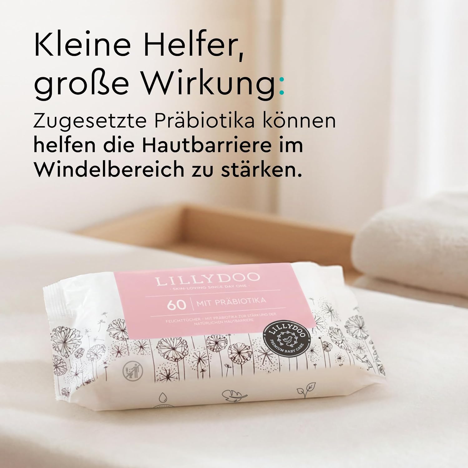 Thumbnail 4 de LILLYDOO Feuchttücher mit Präbiotika – 600 Stück (10 x 60) für empfindliche Babyhaut, plastikfrei