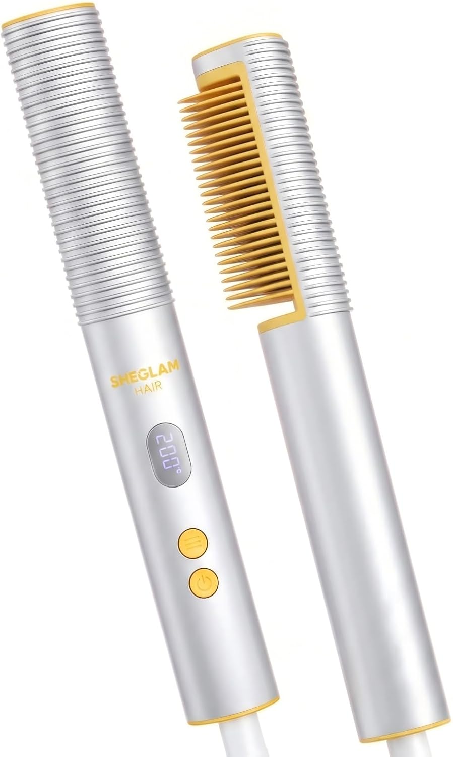 Detalle de SHEGLAM Spazzola Lisciante 3D a Ioni con Piastre Riscaldanti in Oro 24K — Design Antiscottatura e Riscaldamento Rapido
