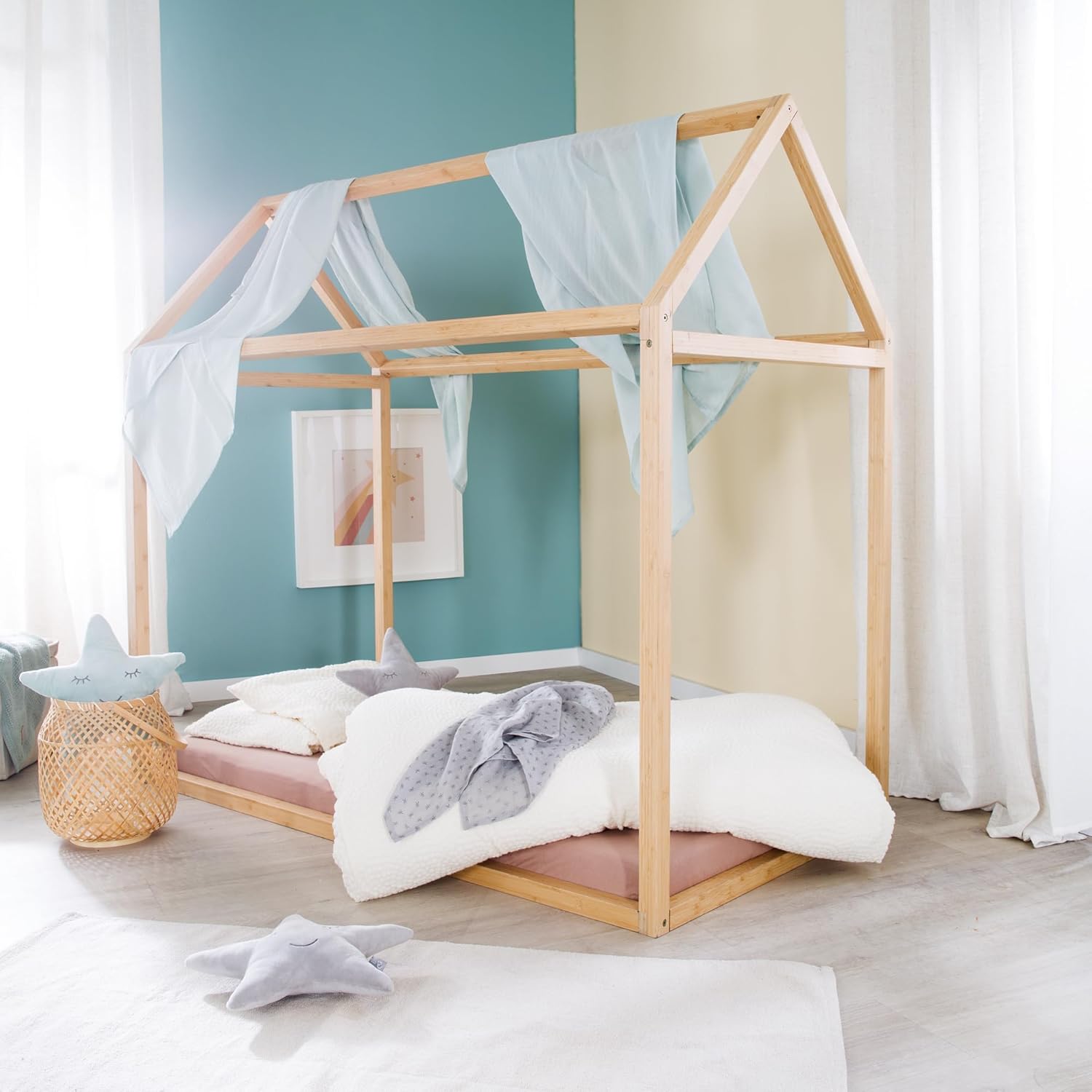 Thumbnail 6 de roba Hausbett Montessori 70 x 140 cm – Kinderbett aus FSC-Bambus, Montessori-Prinzip