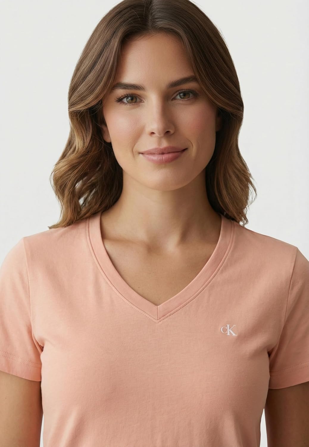 Detalle de Calvin Klein T-Shirt manches courtes femme Archive jersey col en V