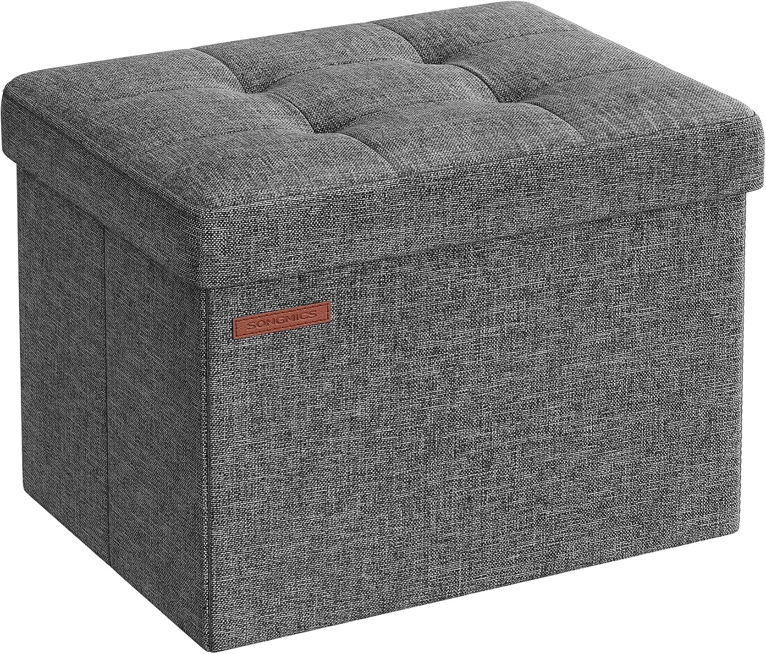 Detalle de SONGMICS LSF102G51 Storage Ottoman, 32 L Foldable Footstool, 130 kg Capacity