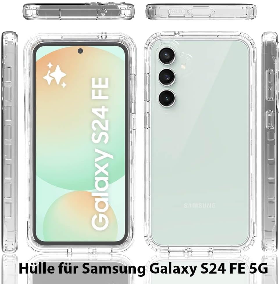 Thumbnail 5 de Leedia Coque de protection complète transparente pour Samsung Galaxy S24 FE 6,65" – 360° anti-chocs avec film d’écran intégré
