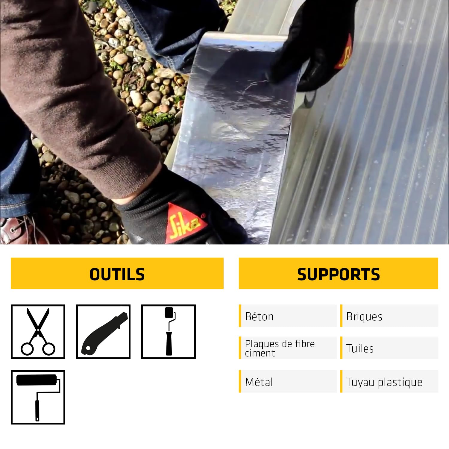 Detalle de SIKA Multiseal Bande d'étanchéité autocollante – 150 mm x 10 m pour toit et gouttière