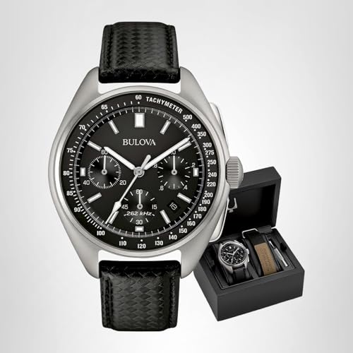Thumbnail 11 de Bulova Lunar Pilot Pilota Lunare 96B251 – Orologio cronografo in acciaio e cinturino in pelle, nero