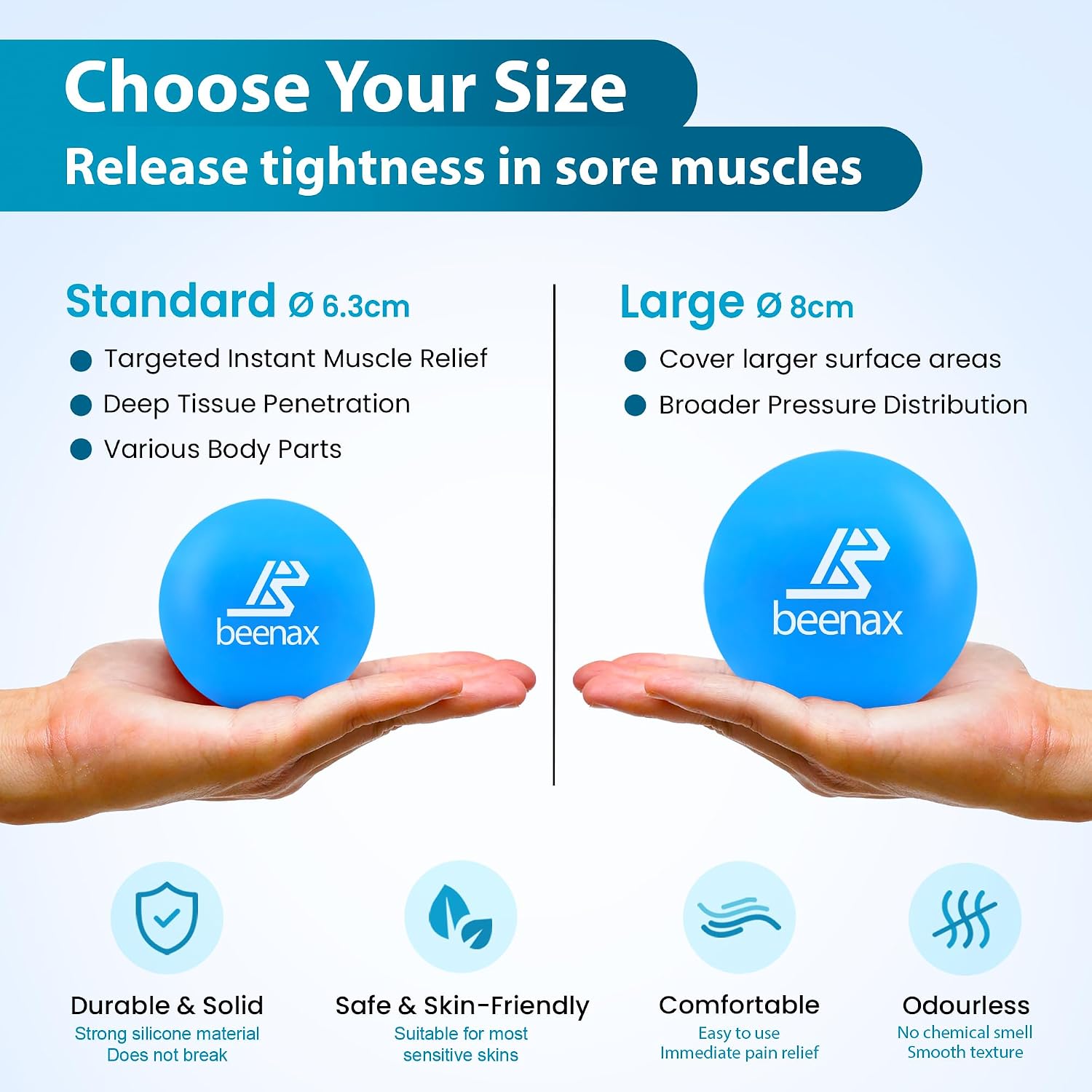 Thumbnail 1 de Beenax Lacrosse & Hard Spiky Massage Ball Set — Trigger Point & Myofascial Release