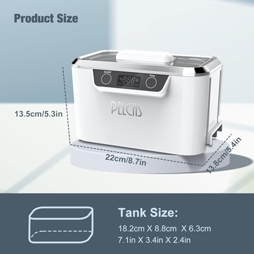 Detalle de PEL... Ultraschallreinigungsgerät 800 ml mit doppeltem Schallwandlern, 60W von PELCAS