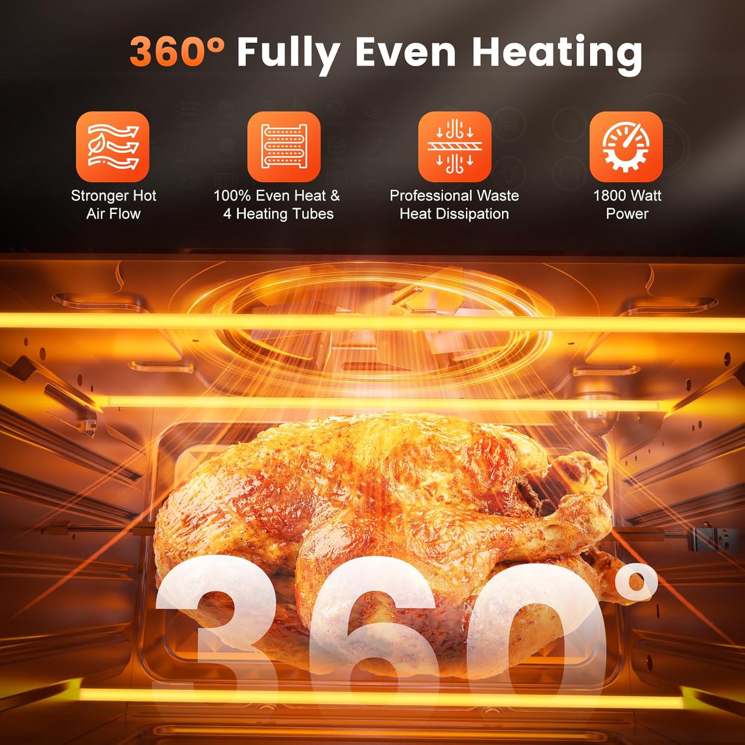 Thumbnail 3 de 30L Air Fryer Oven with 18 in 1 Presets and Dual-Cook Function