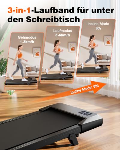 Thumbnail 6 de Superun Walking Pad mit Steigung, KI-Trainer-App, Handgriffen und 136 kg Traglast
