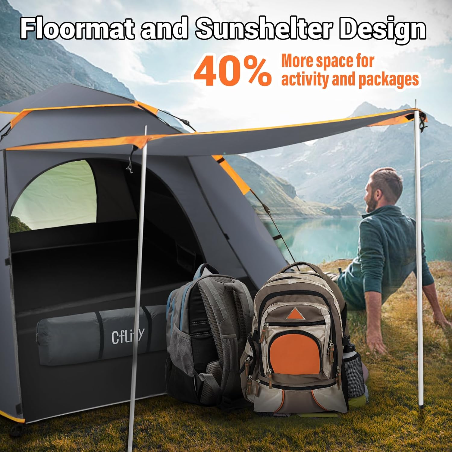 Thumbnail 3 de Cflity Camping-Zelt für 3 Personen, 4 Jahreszeiten