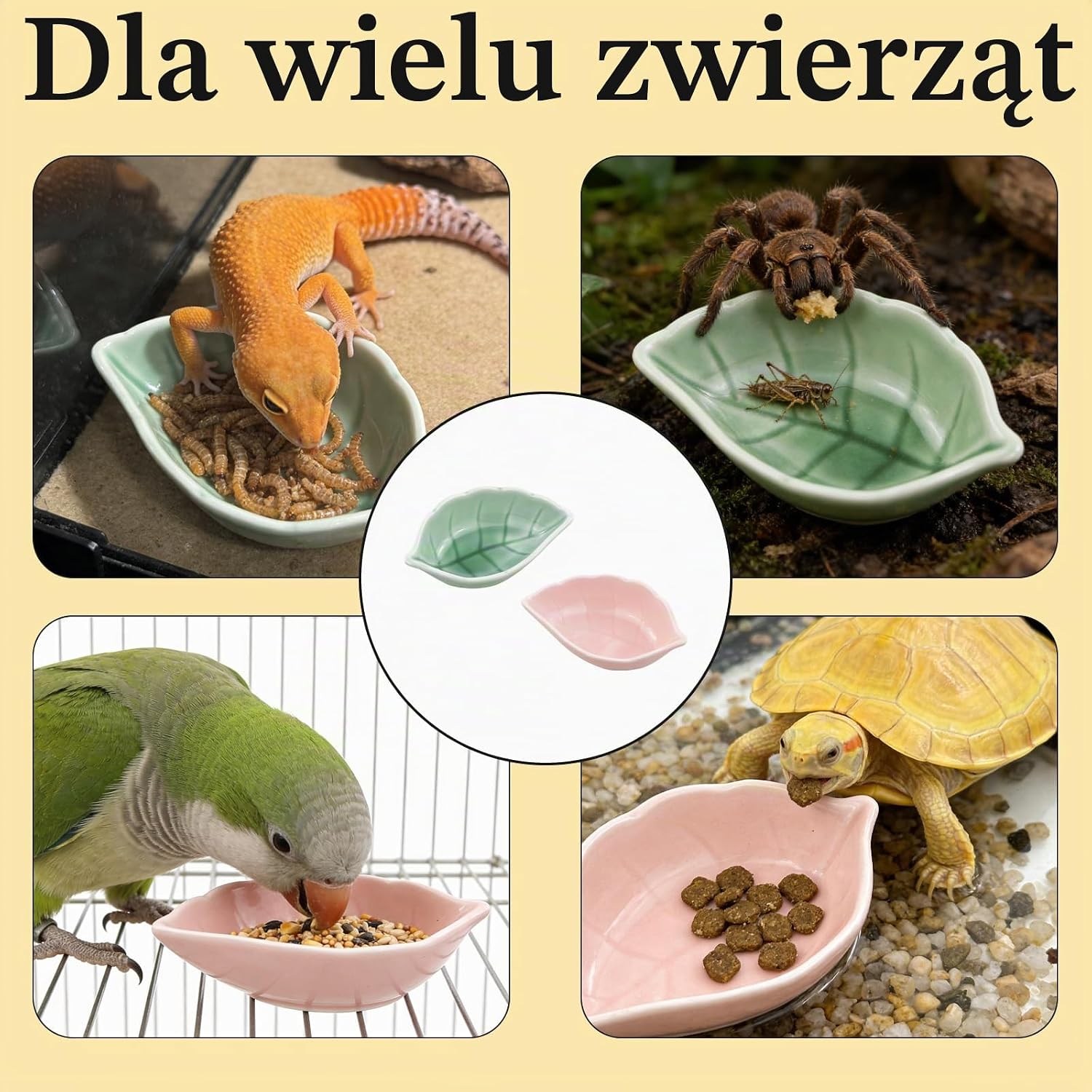 Thumbnail 5 de LuckyOpt ceramiczna miska dla małych zwierząt, różowa, w kształcie liścia