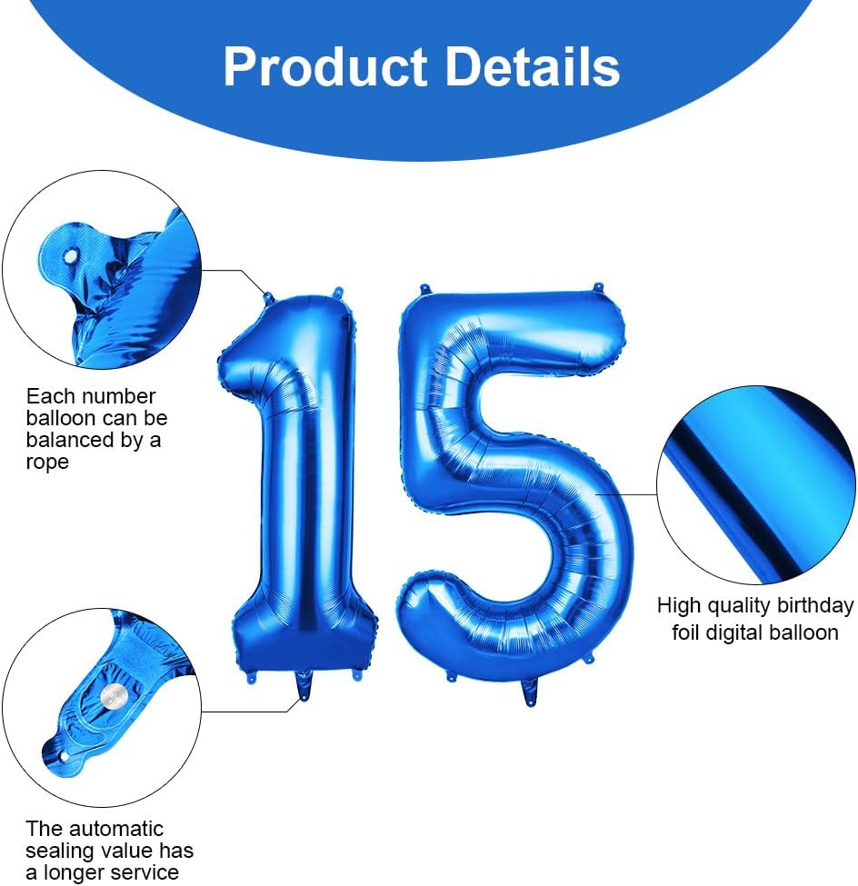 Thumbnail 2 de OFFCUP 40 Inch Number 15 Balloon helium number 15 🎈