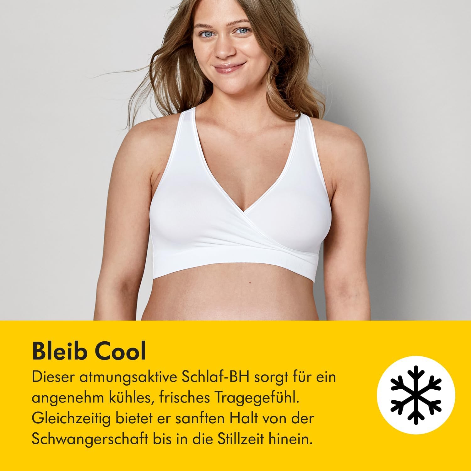 Detalle de Medela Keep Cool Sleep Nahtloser Schwangerschafts- und Still-BH – kühl, bequem & bügelneutral