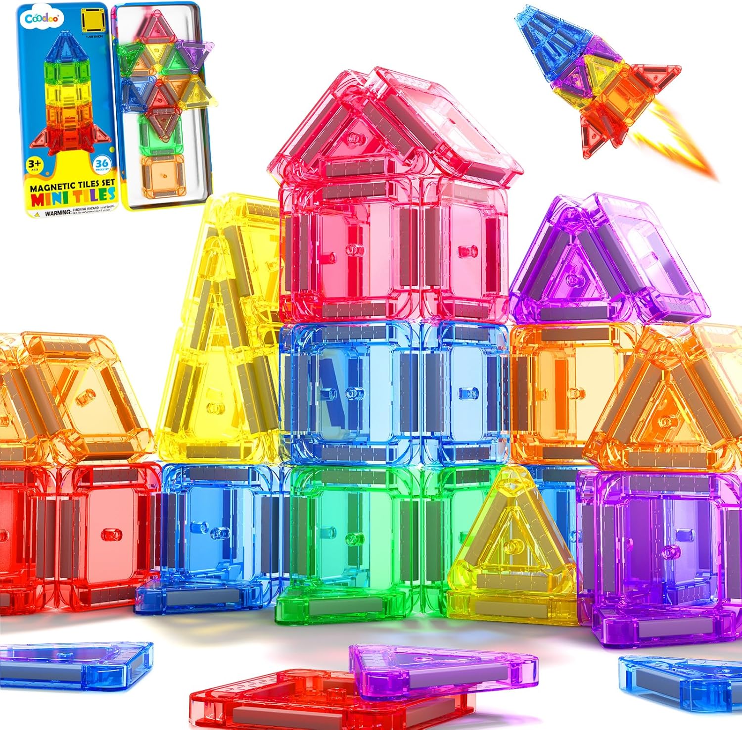 Detalle de Magnetische Bausteine 36‑teilig für Kleinkinder 🧩