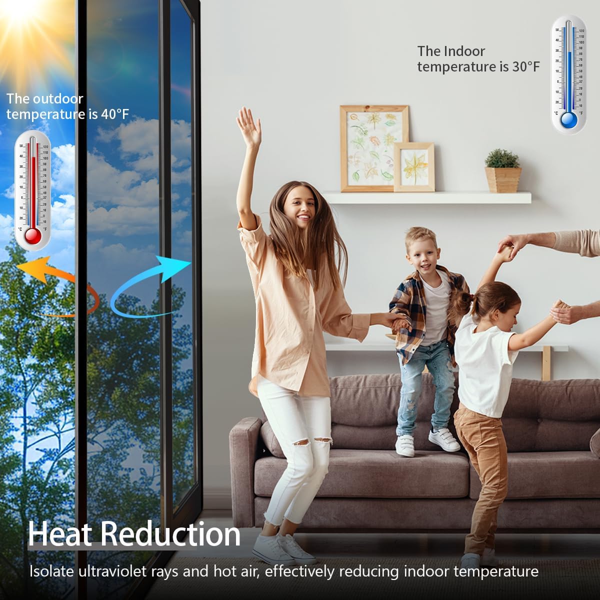 Thumbnail 4 de Zindoo One Way Privacy Film for Glass Windows, Reflective Mirror Tint (Silver) 59.5x400 cm