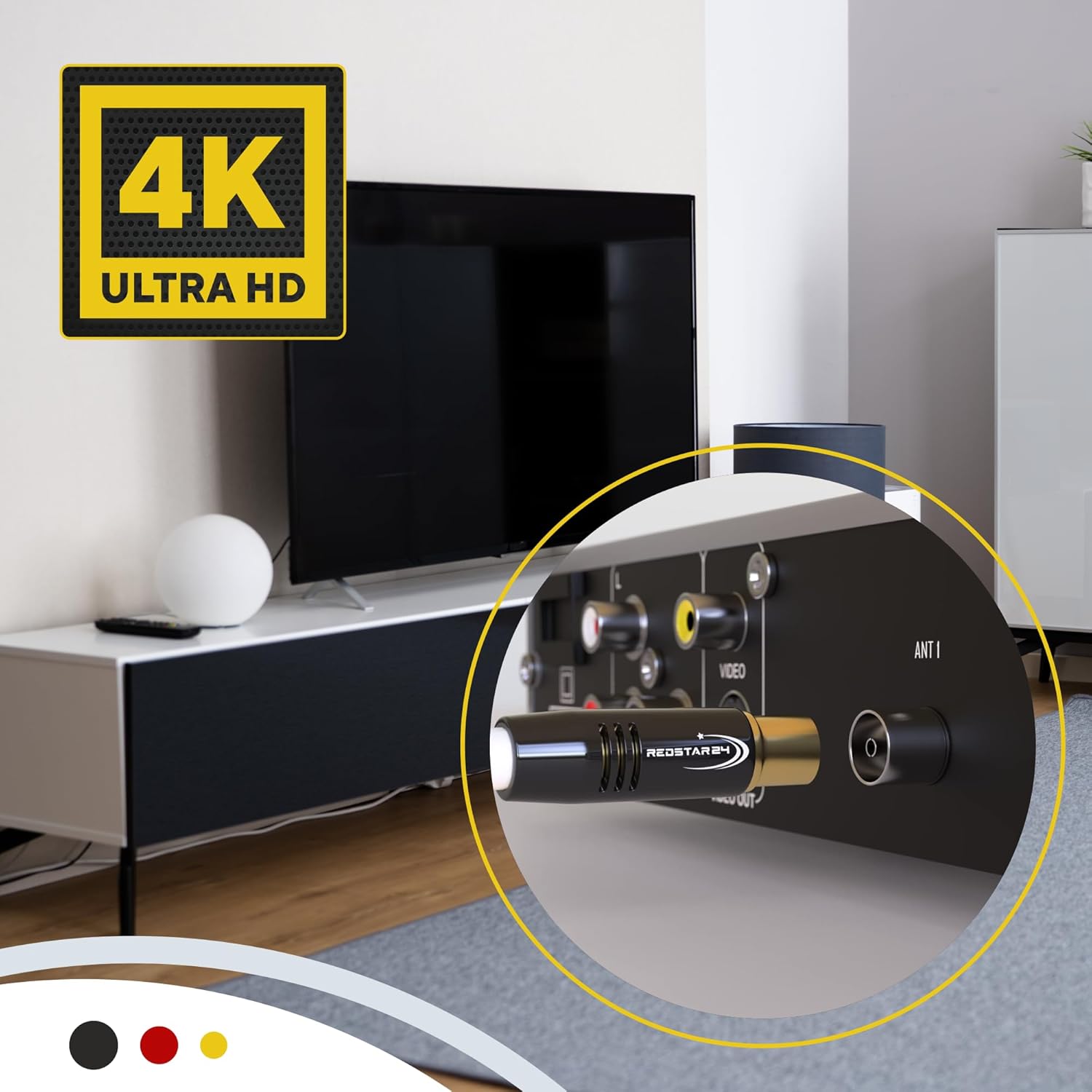 Thumbnail 6 de RedStar24 Cavo Antenna 5m Bianco, connettore IEC angolato 90° – HDTV Premium per TV e Radio
