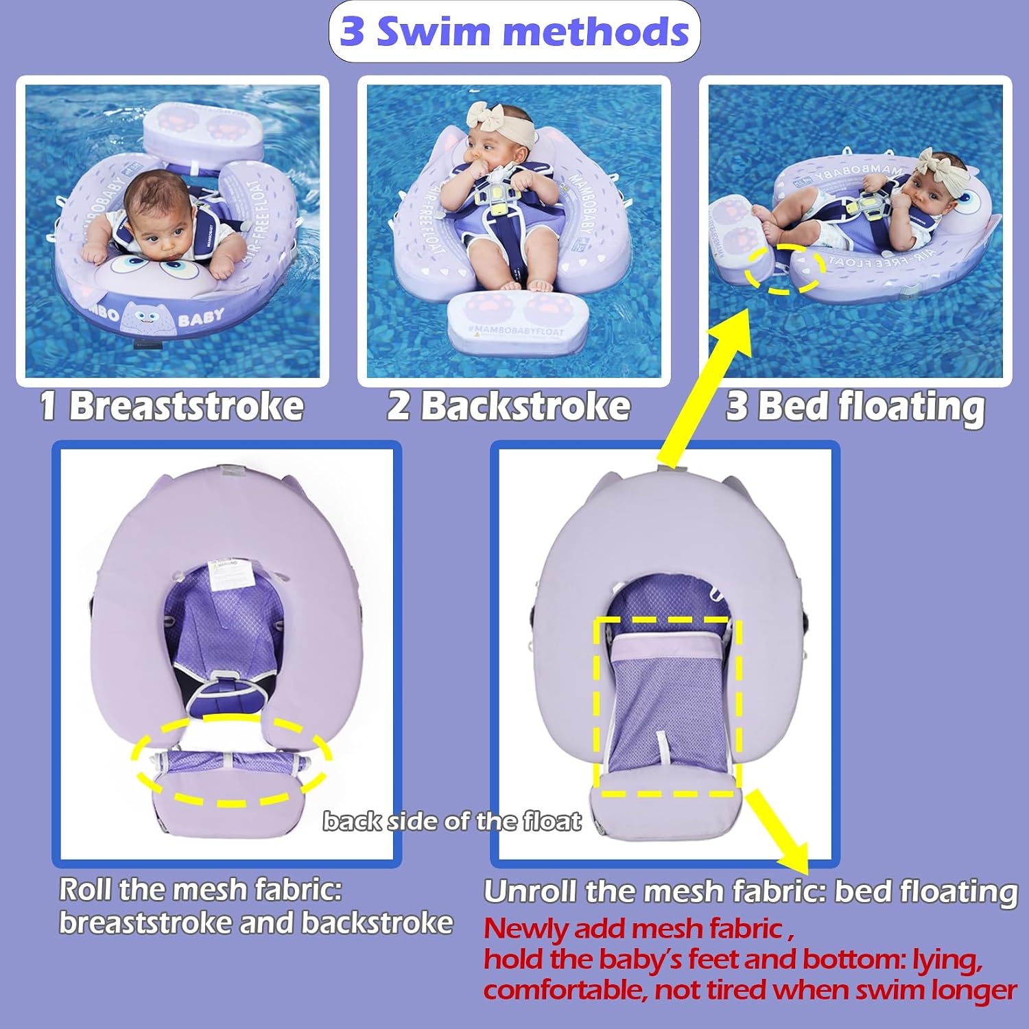 Thumbnail 2 de Mambobaby Float with Canopy: Size-Improved Non-Inflatable Infant Swim Trainer