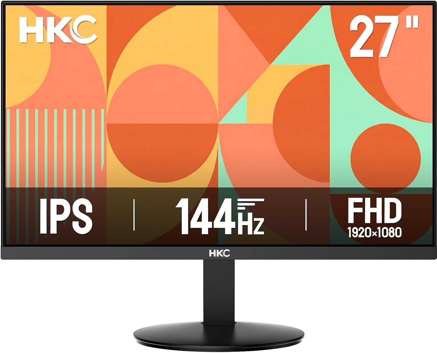 Detalle de HKC Moniteur 27 pouces 144 Hz IPS Full HD 1080p – Adaptive Sync, 99% sRGB, 5 ms, HDMI & VGA, VESA 100×100