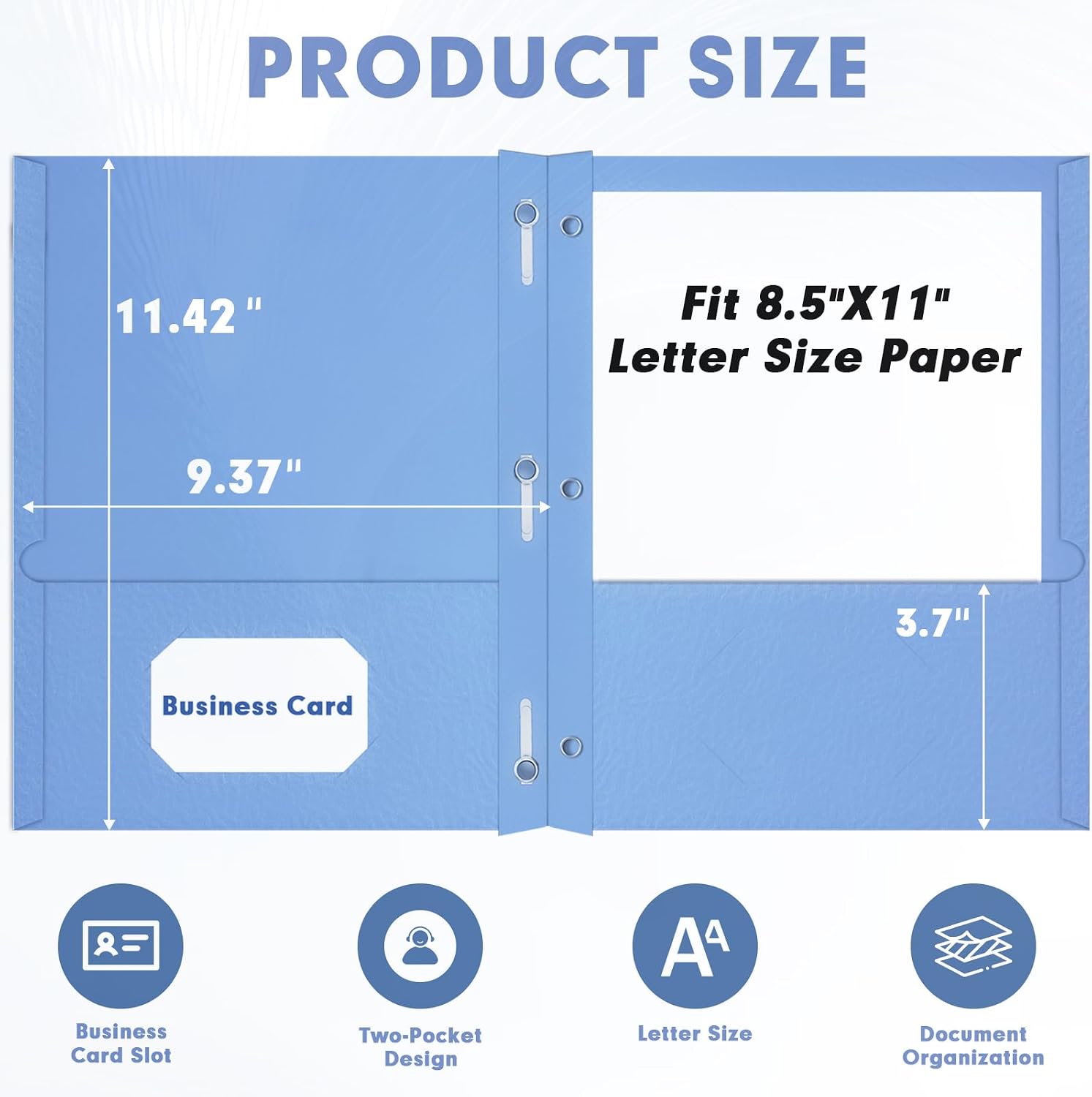 Detalle 2 de RAZCC Two Pocket Folders with Prongs, Letter Size, 10 Colors, 100-Pack