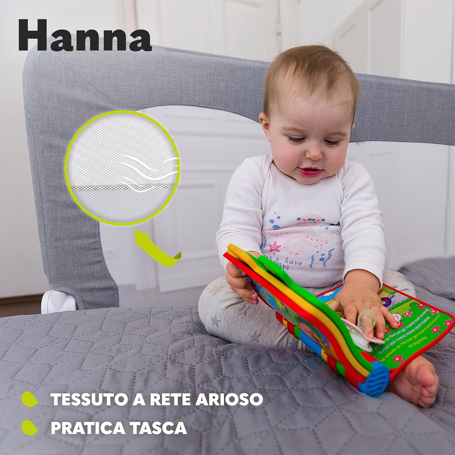 Thumbnail 3 de LIONELO Hanna Sponda letto universale: barriera protettiva resistente e pieghevole (66 cm) con blocco StandSafe