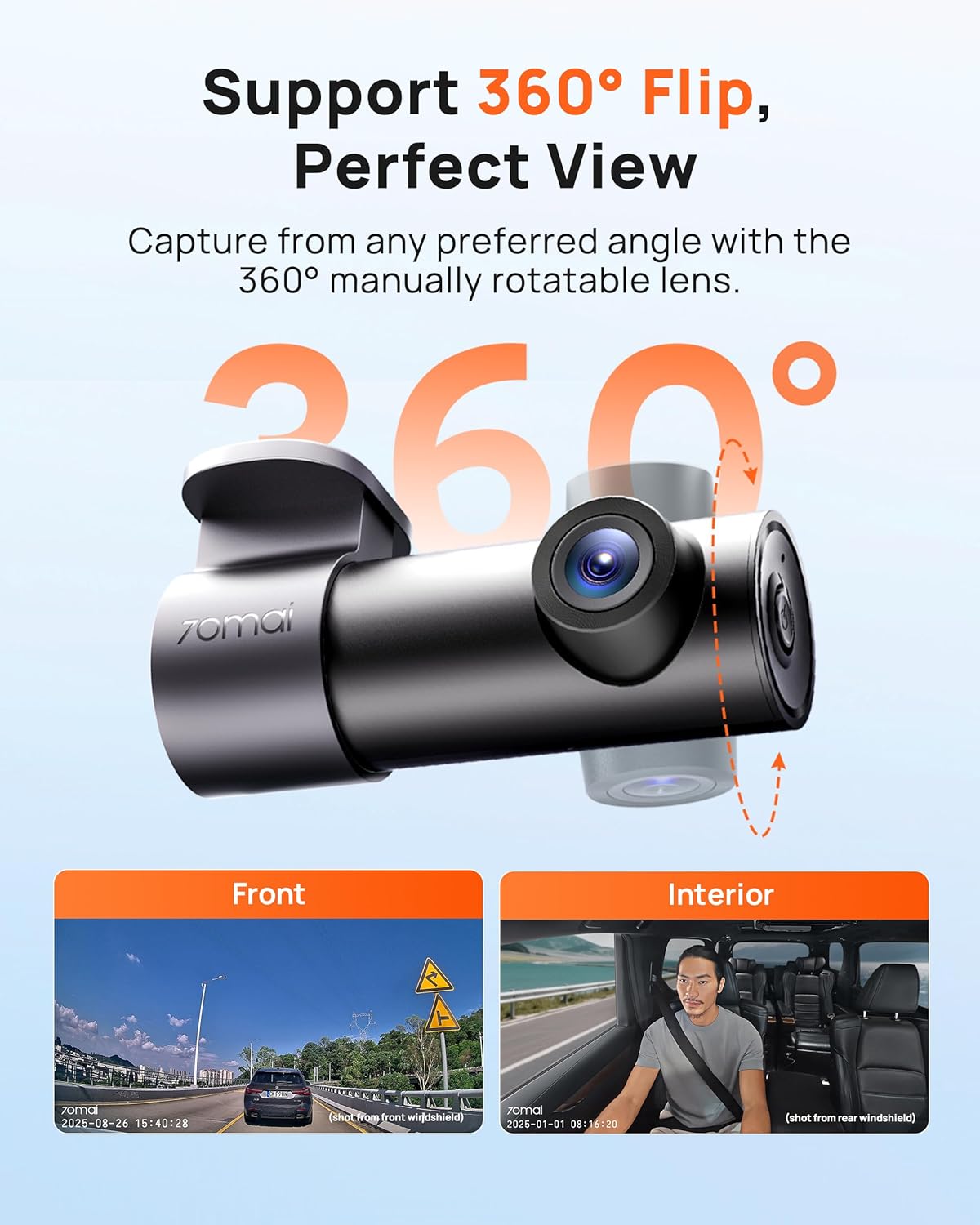 Detalle 2 de 70mai M310 Plus 3K WiFi Mini Dash Cam with Smart Voice Control (M310 Plus)
