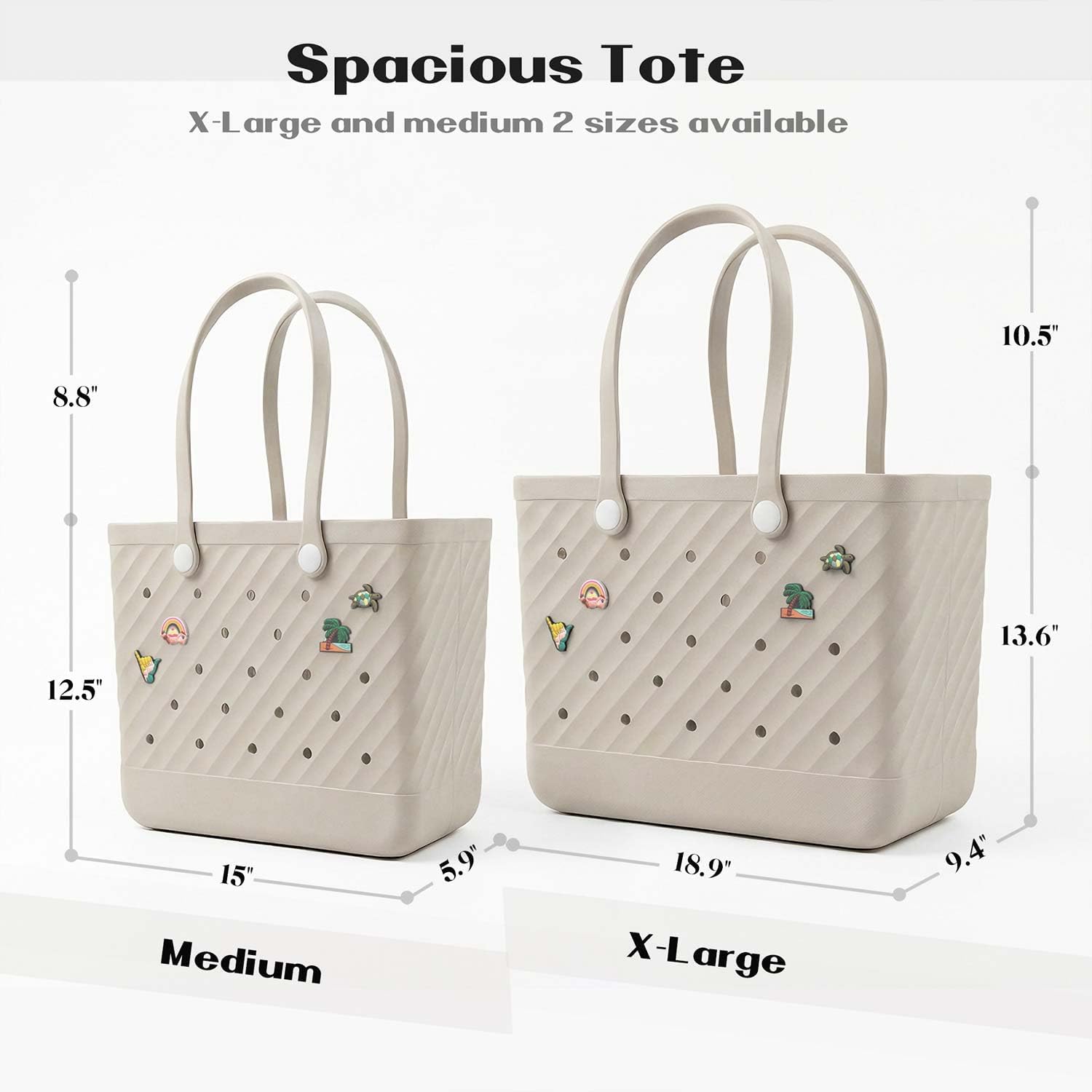 Detalle de LiAYiD Waterproof EVA Beach Tote with Open Top and Zippered Inner Pouch