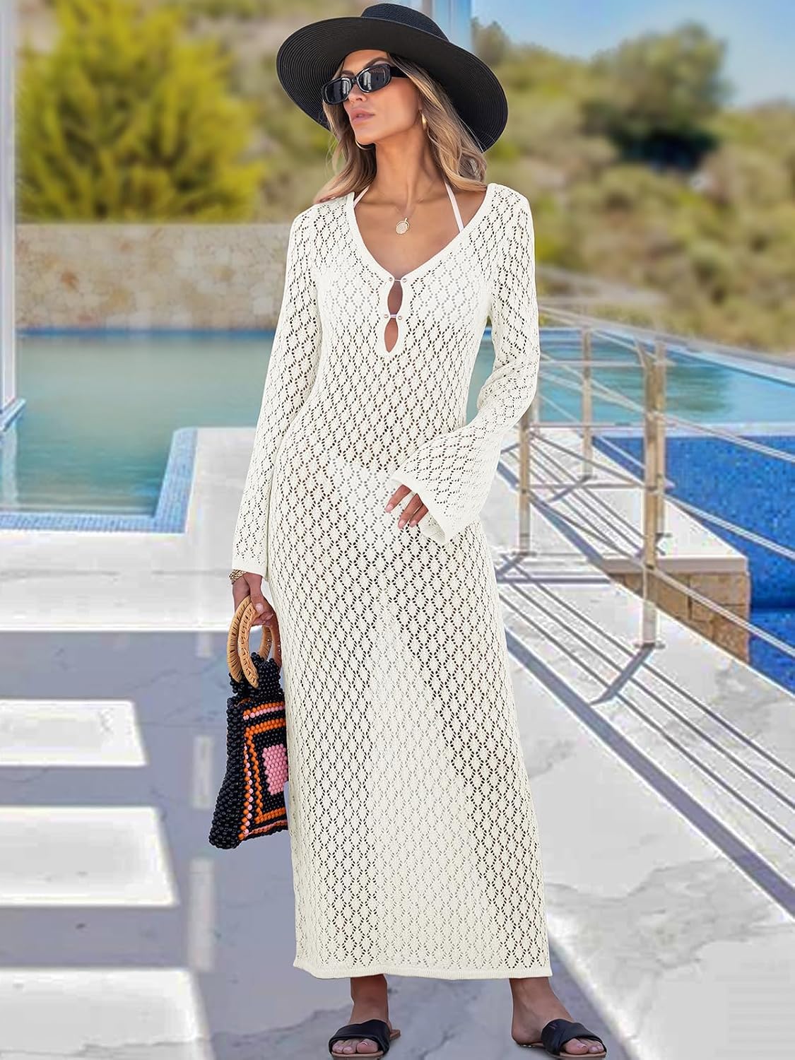 Thumbnail 5 de ANRABESS Women Swimsuit Crochet Cover-Up Dress 🌊