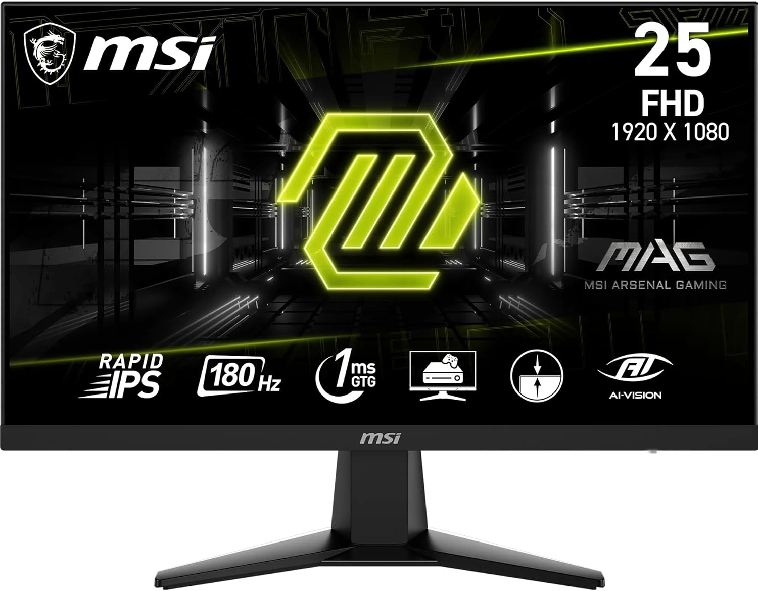 MSI MAG 256F – Monitor da gaming 24,5'' IPS Rapid, 180 Hz, 1 ms GtG