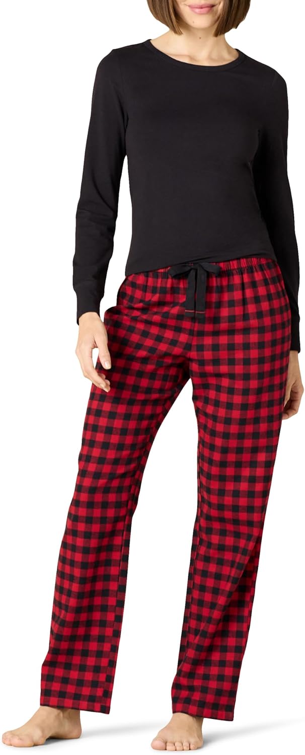 Thumbnail 6 de Amazon Essentials Damen Schlaf-Set Leichte Flanellhose und langärmliges T-Shirt