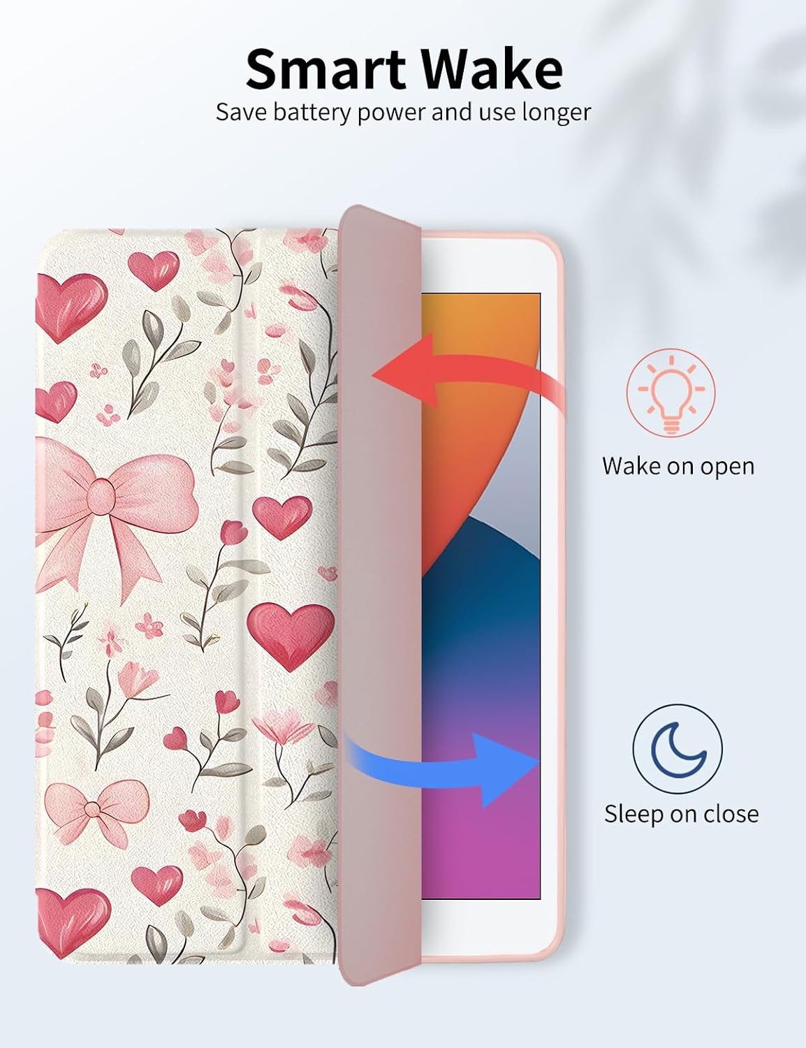Detalle de Rvciby Hülle für iPad 10,2/10,5 Zoll – Dreifachständer, automatisches Aufwecken, Stiftablage