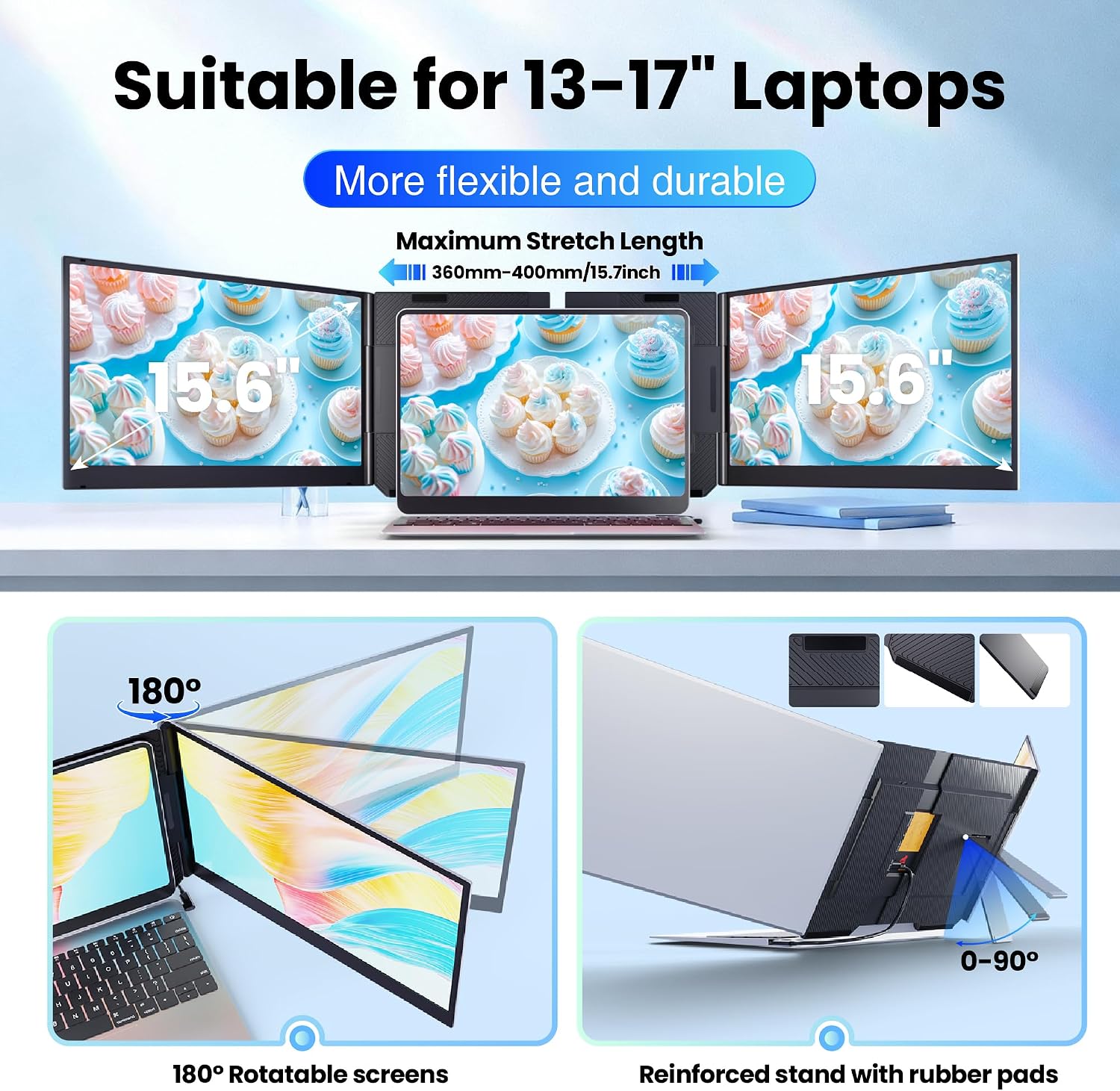 Thumbnail 6 de Laptop Screen Extender 15.6" Ultra Light Triple Monitor