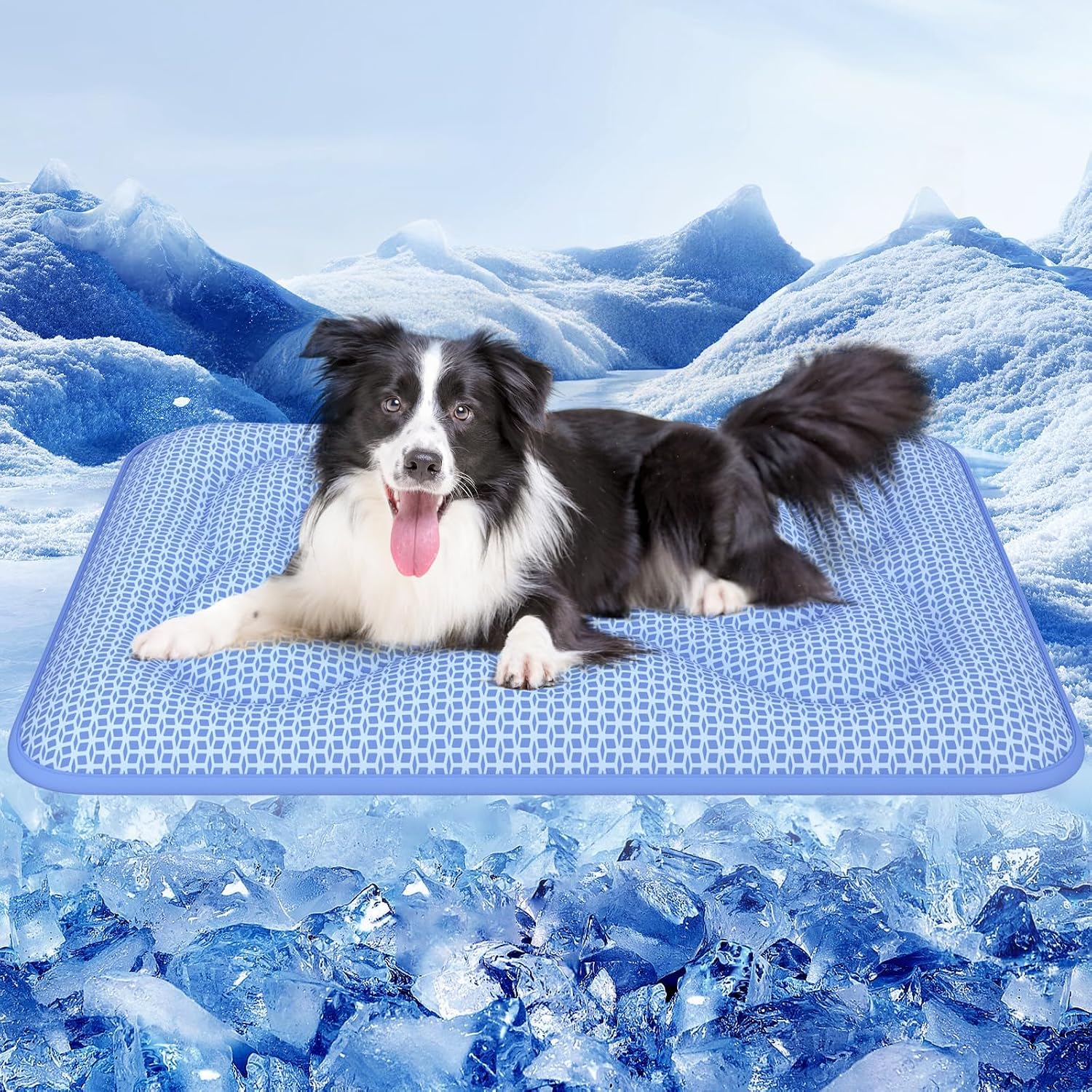 Detalle de Rywell PE-PM-0006-BU-RY-XL Dog Cooling Mat, Dual-Sided with PCM Tech