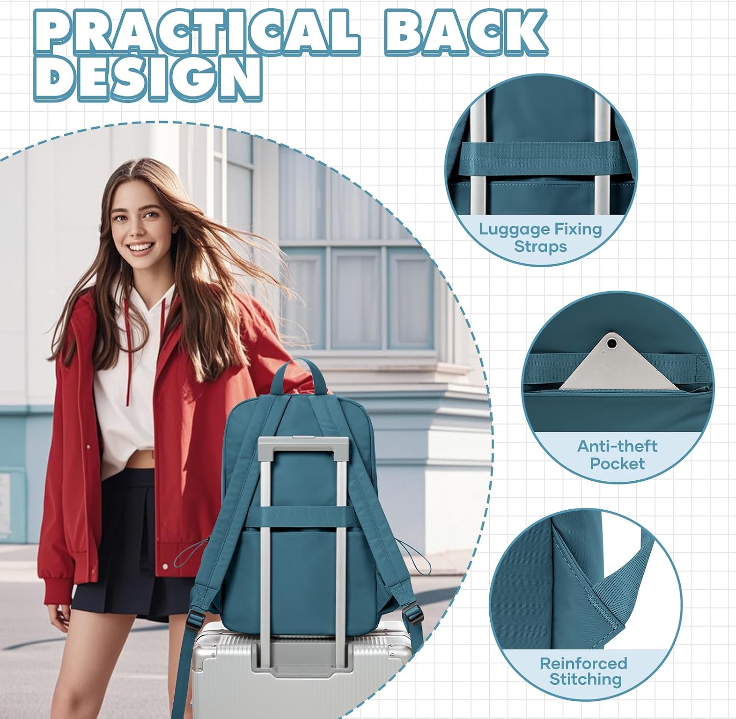 Thumbnail 5 de WEPLAN School Backpack 45x34x14 cm