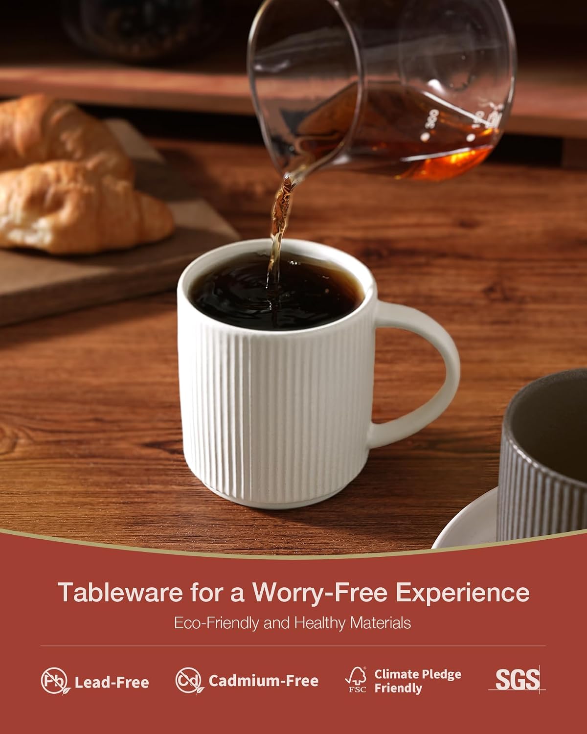 Thumbnail 1 de Famiware Coffee Mug Set for 6 - 12 oz Stoneware Mugs with Handle (Matte White)