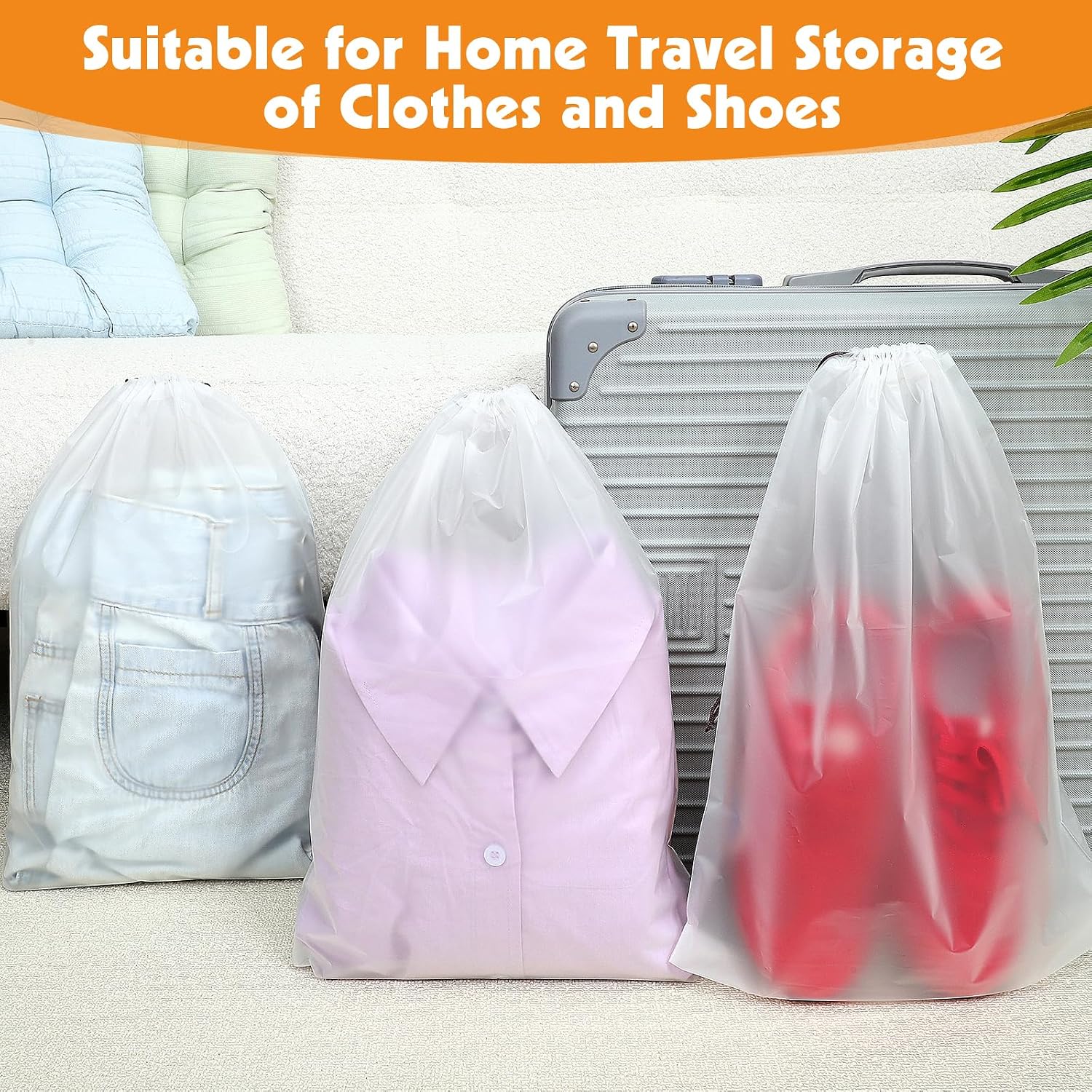 Thumbnail 2 de Yoosso 40 PCS shoe bags, 40 x 30 cm clear