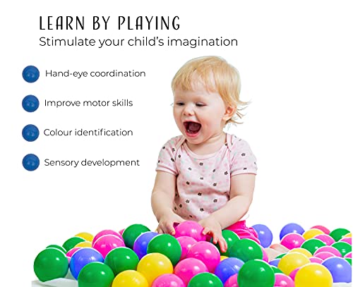 Detalle de Straame Playballs: Soft Multicolour Pit Ball Set (100 x 5.5cm) for Kids