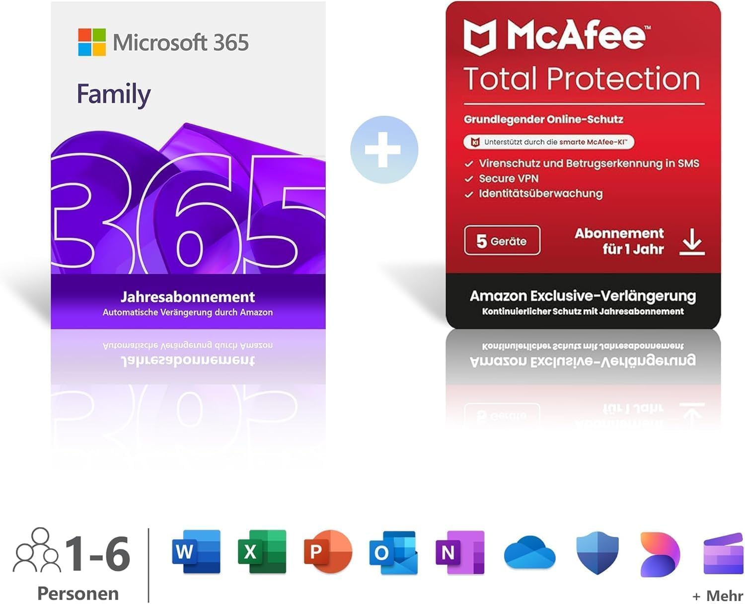 Detalle de Microsoft 365 Family – 1 Jahr, bis zu 6 Personen, KI-gestützte Apps & umfangreicher Cloudspeicher