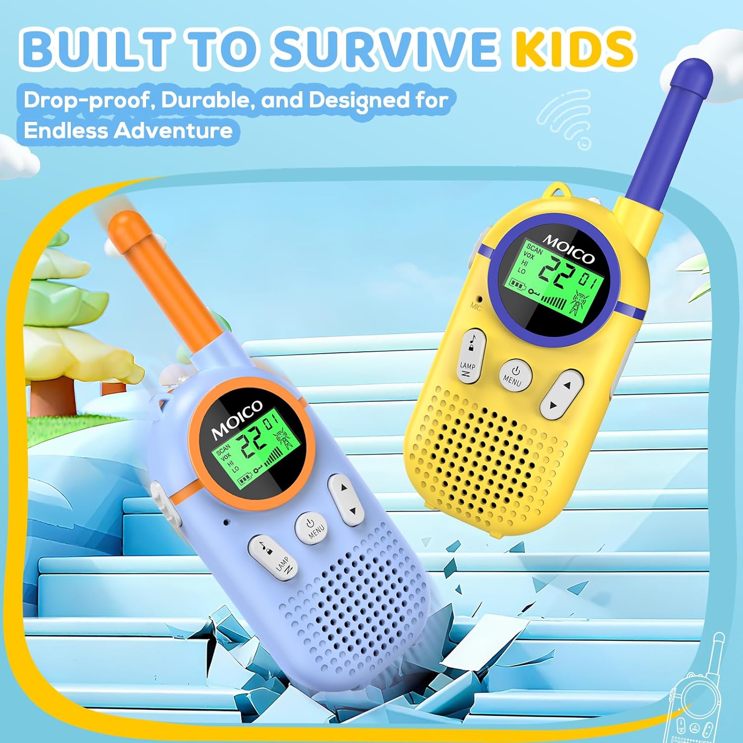 Thumbnail 6 de MOICO Kids Walkie Talkies for 3-12 Year Olds – Rechargeable Long Range Toy Radios