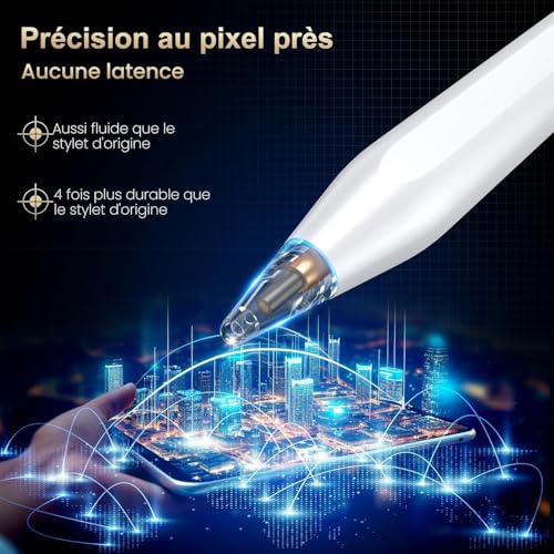 Detalle de BAZO Stylet pour iPad 2018-2026 – Charge rapide, rejet de la paume et aimants intégrés