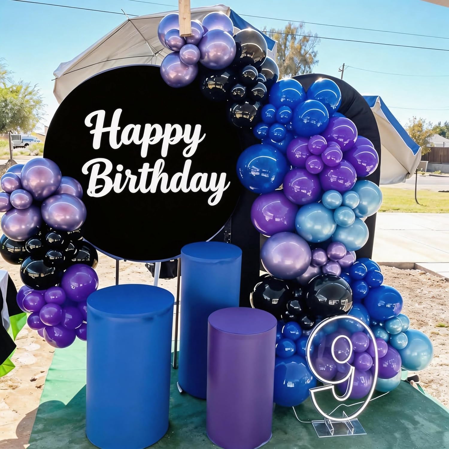 Thumbnail 4 de Jobkoo 60-Pack Black, Purple, and Blue Balloons Set