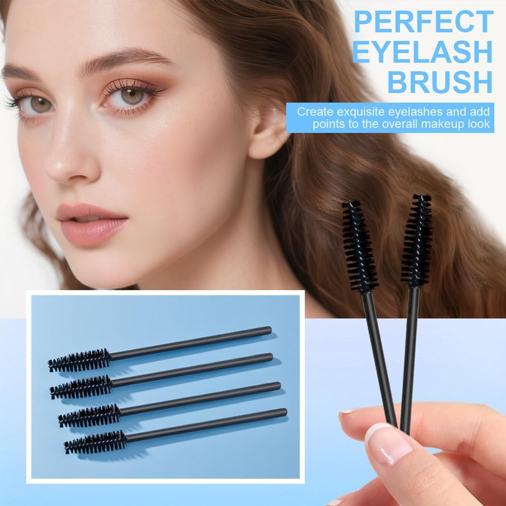 Detalle 2 de LOPHE Brosse à cils jetable 200 pièces : souples et portables pour extensions, sourcils et maquillage nomade