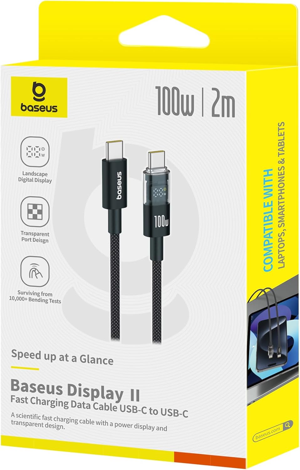 Thumbnail 6 de Baseus Cavo USB-C con Display Digitale, Ricarica 100 W, 2 m – Cavo intrecciato da USB-C a USB-C