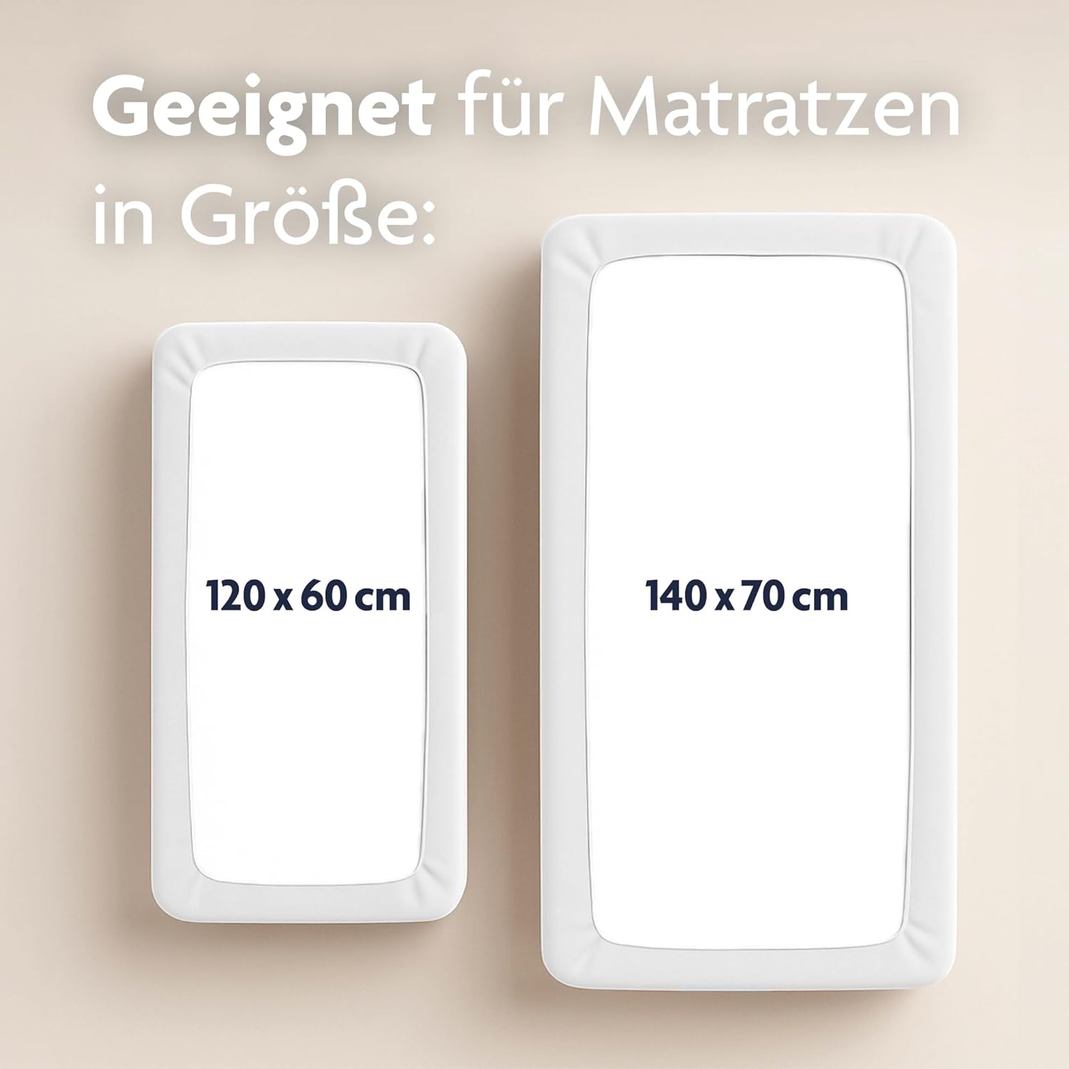 Detalle de Julius Zöllner Jersey Spannbettlaken für Baby- & Kinderbett 60x120 cm / 70x140 cm, 2er Pack, 100% Jersey-Baumwolle, OEKO-TEX Standard 100