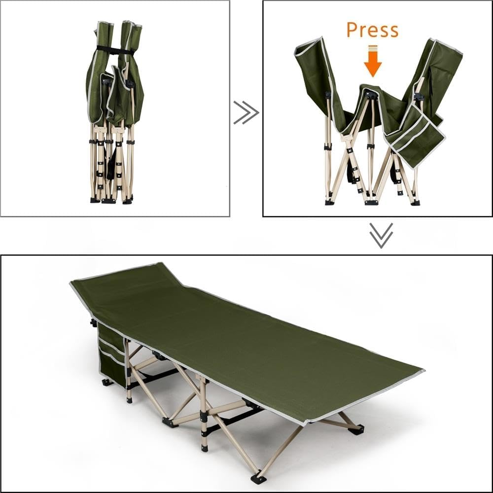 Detalle de Yaheetech Brandina Lettino da Campeggio Pieghevole Militare Richiudibile – 186 x 66 x 52 cm