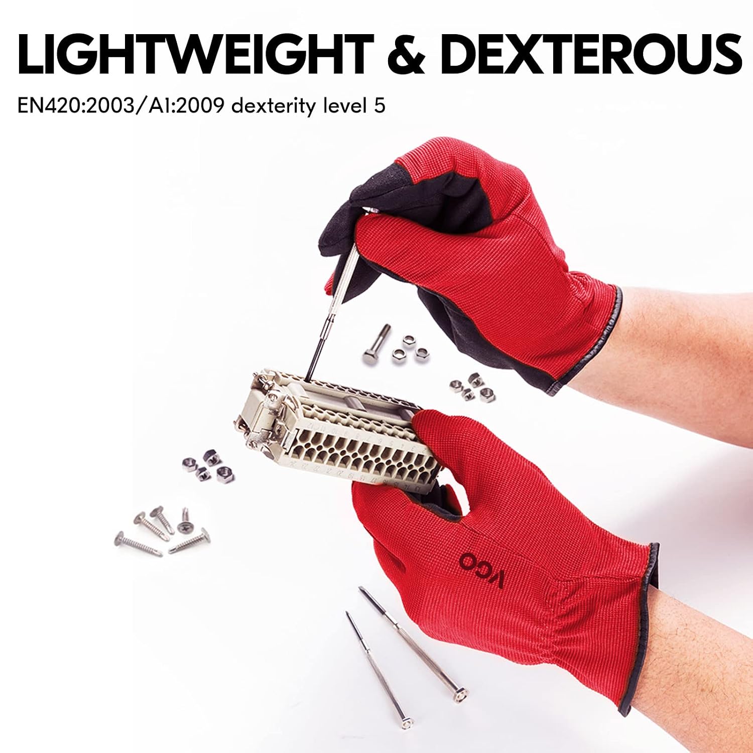 Thumbnail 3 de Vgo... 5Pairs Work Gloves Touchscreen – Light Duty Safety for Gardening and Light Tasks