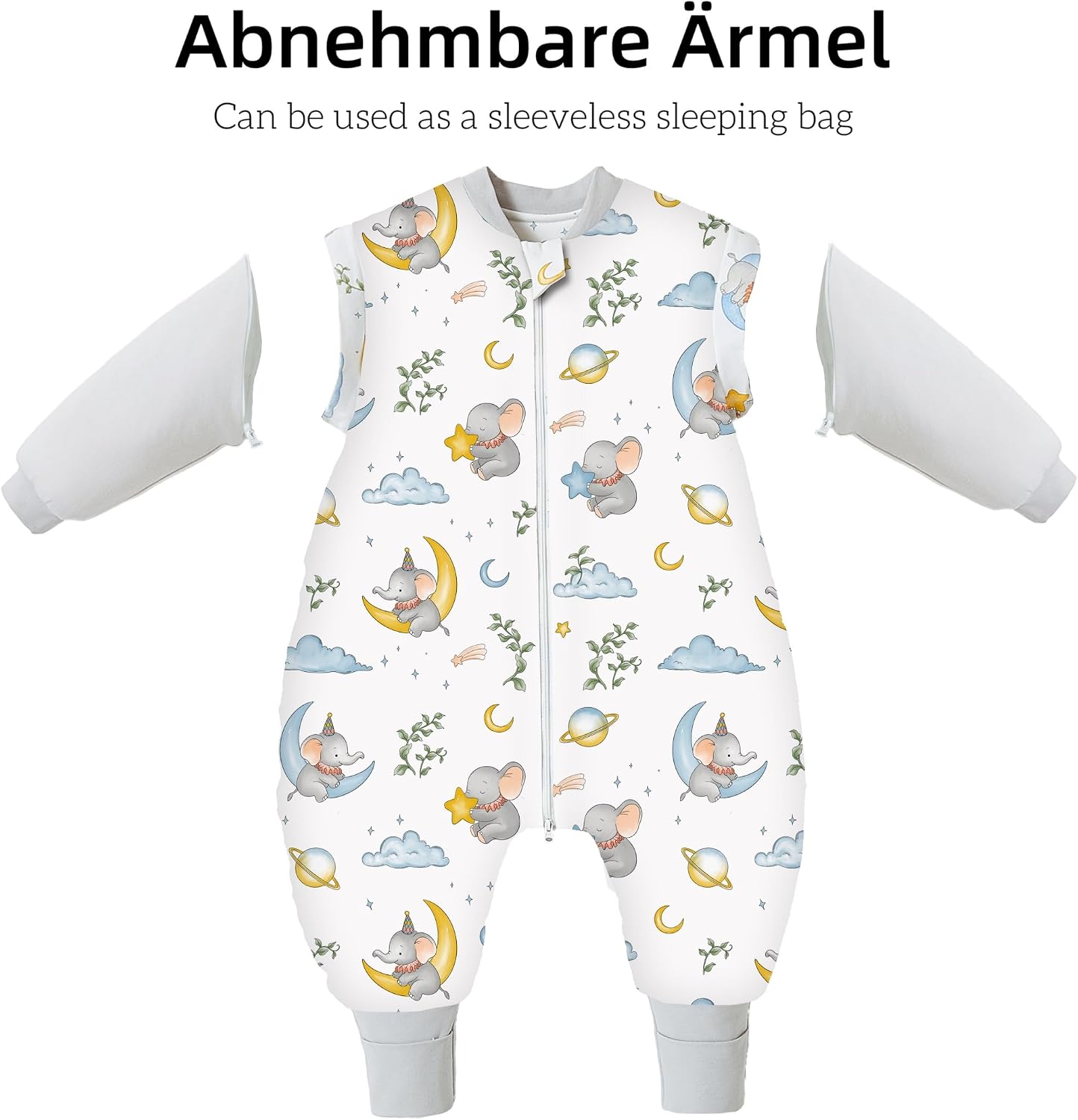 Detalle de Chilsuessy Grey Elephant 3.5 tog toddler sleeping bag with feet